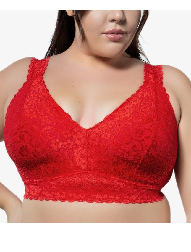 Adriana Wire-Free Lace Bralette in Red – Whisper Intimate Apparel