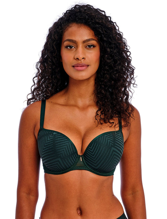 Tailored Moulded Plunge T-Shirt Bra in Deep Emerald