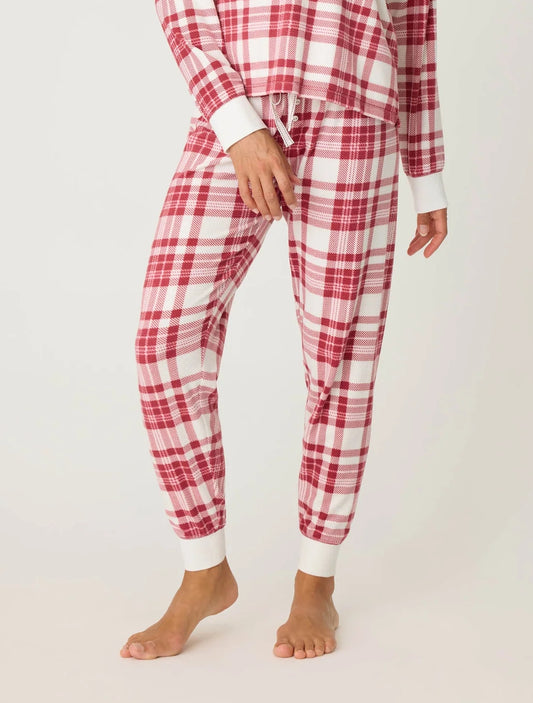 Full Of Holiday Spirit Plaid Velour Pants