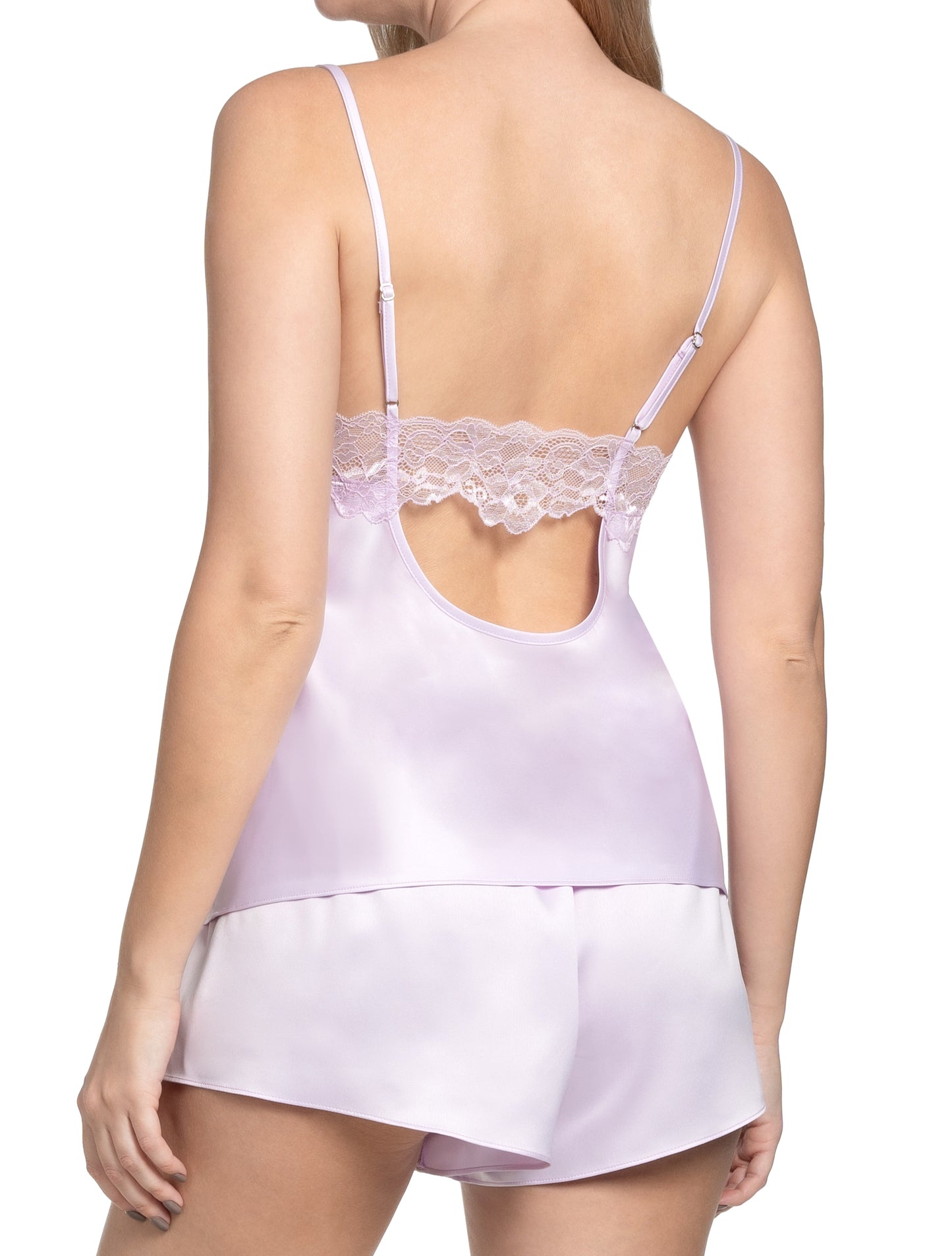 Sabrina Satin Cami Short Set in Lavender