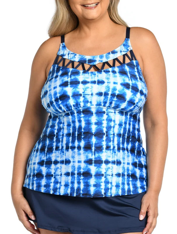 Seas The Dye Cutout High Neck Tankini Top Whisper Intimate Apparel 9775