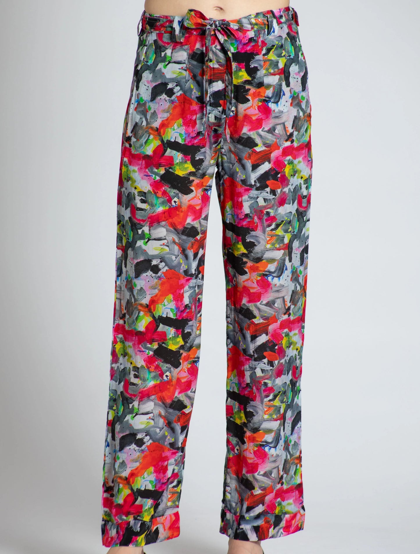 Abstract Multicolor Pull On Pant