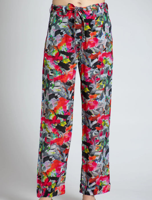 Abstract Multicolor Pull On Pant